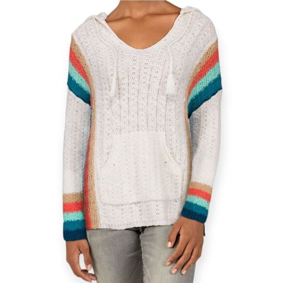 Natural Reflections Tops - Natural Reflections Cotton Knit Hooded Sweater Women's Size Small